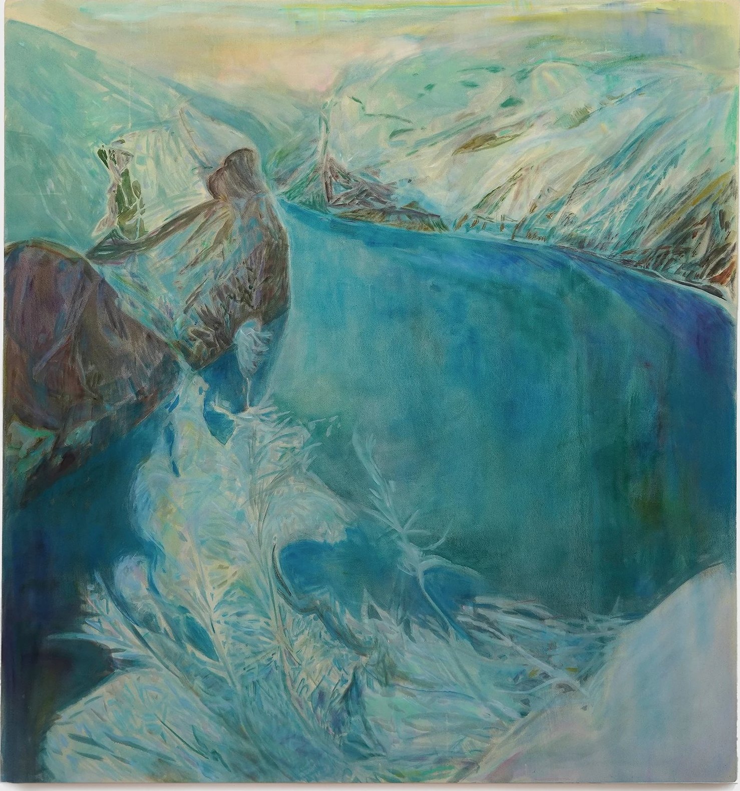 Geraingerfjord Winter: a deep blue fjord between snow-streaked mountain walls